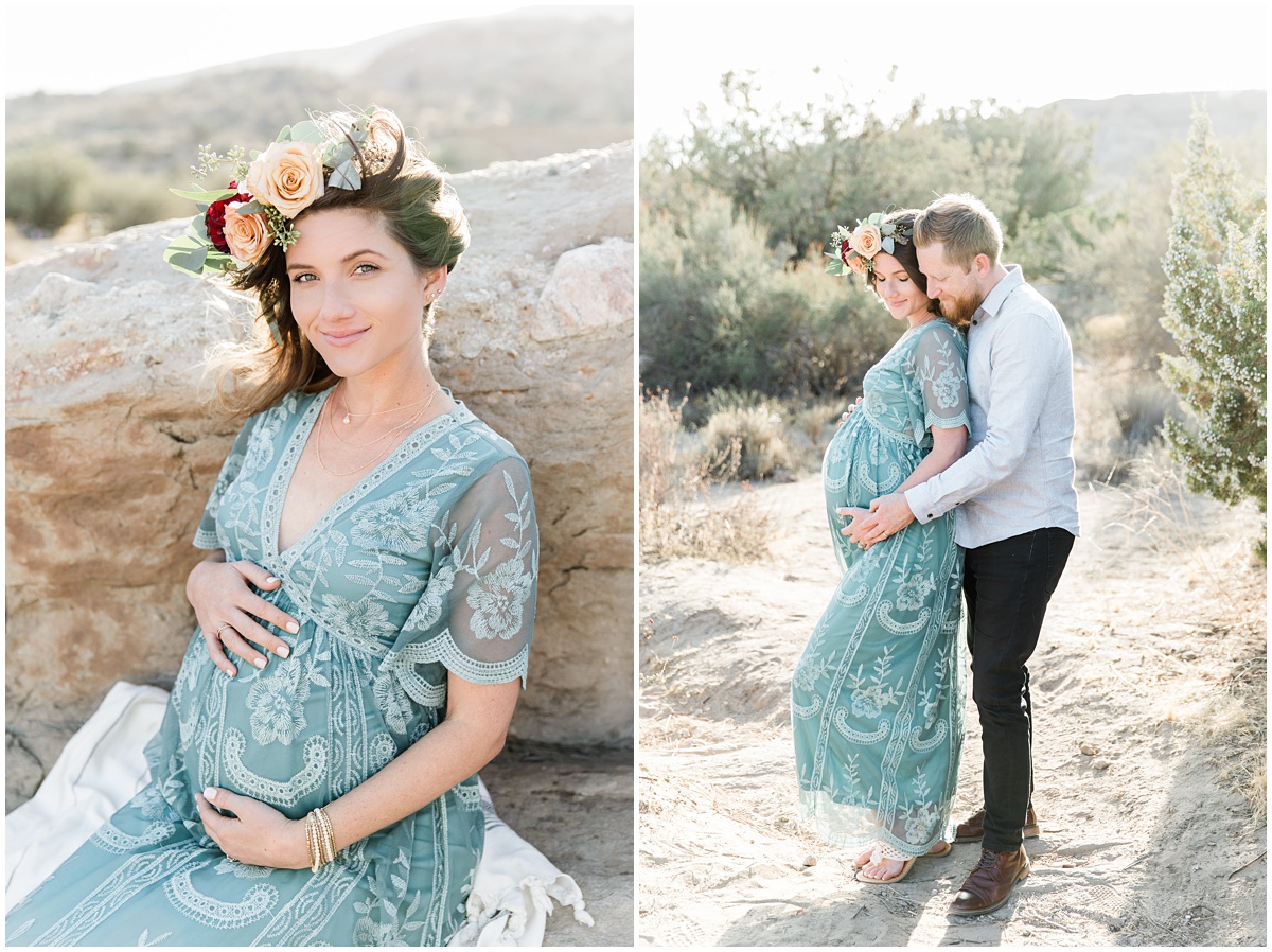 Vasquez Rocks maternity session by Los Angeles photographers Peter & Bridgette