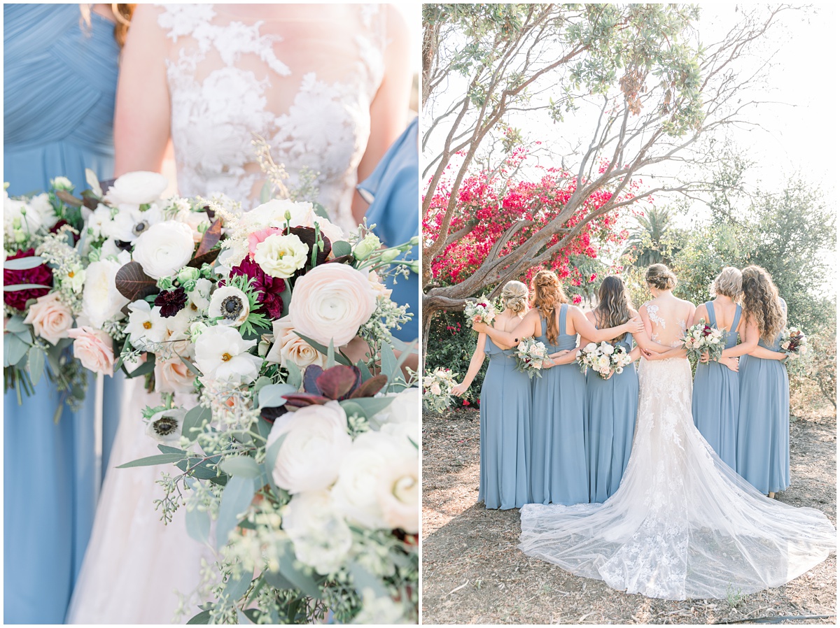French blue bridesmaid dresses | Dos Pueblos Orchid Farm Wedding in Santa Barbara by Peter and Bridgette