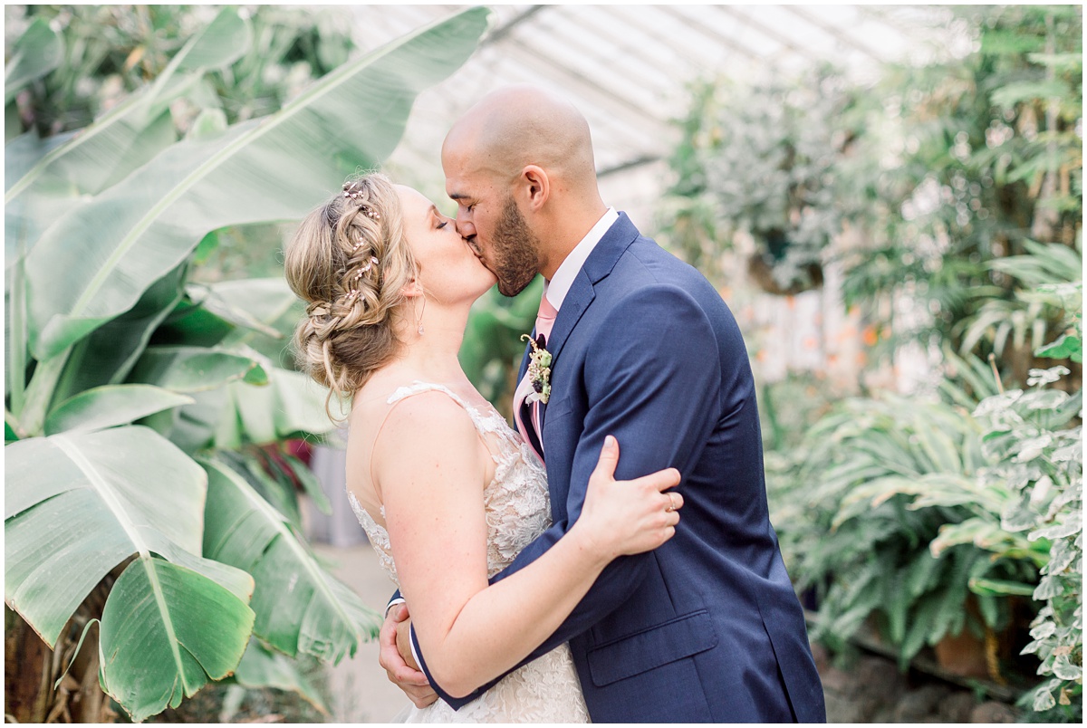 Greenhouse bride and groom portraits | Dos Pueblos Orchid Farm Wedding in Santa Barbara by Peter and Bridgette