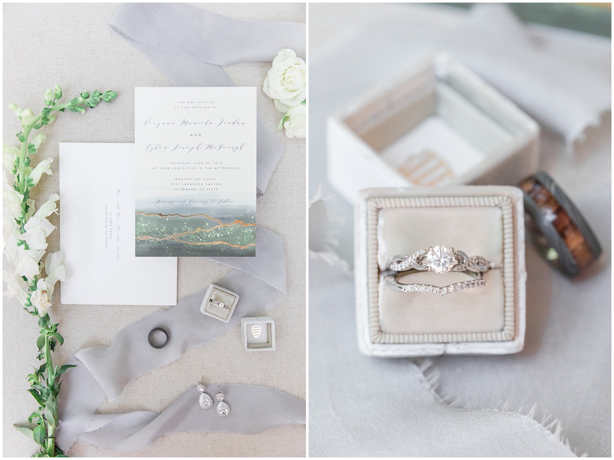 Wedding invitation | Wedding ring | Rancho Las Lomas Wedding by Peter and Bridgette