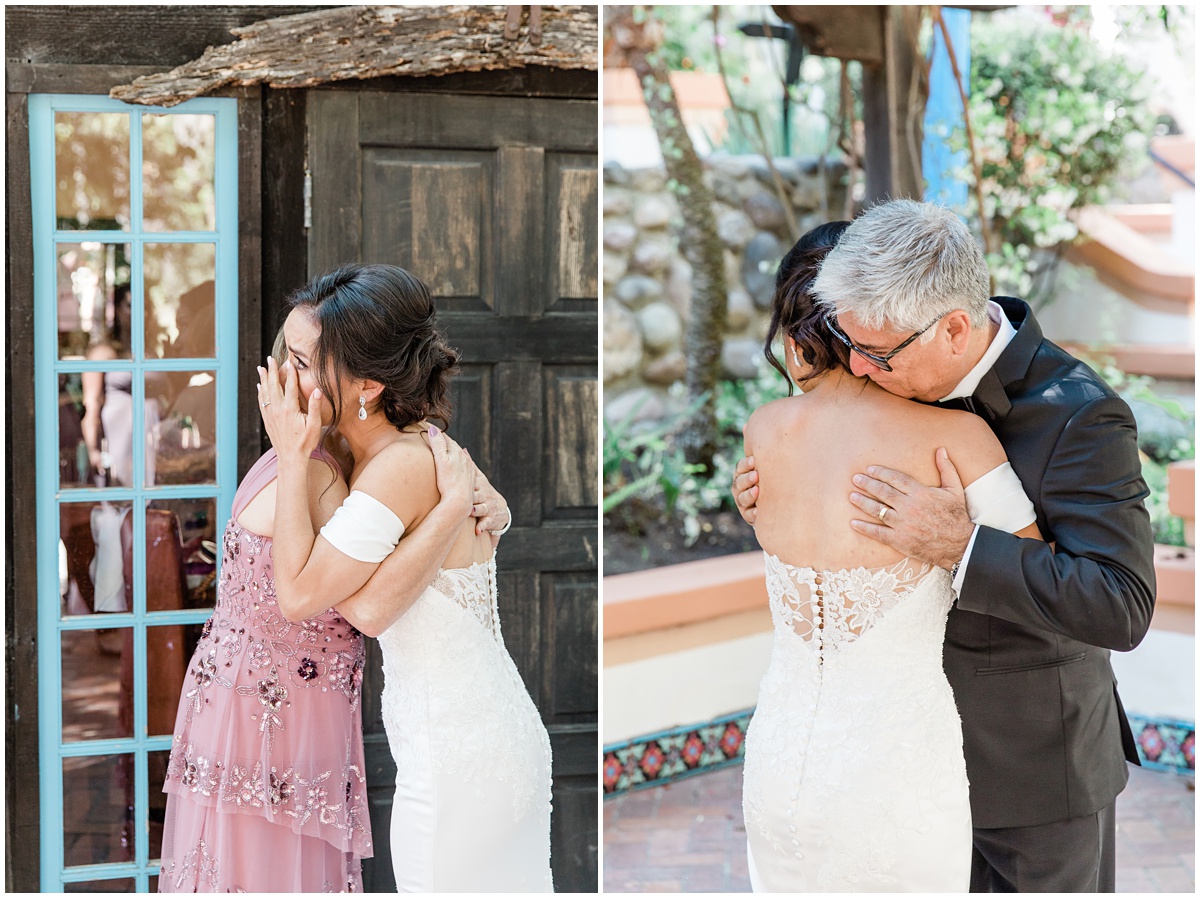 Sweet father daughter first look | Rancho Las Lomas Wedding by Peter and Bridgette