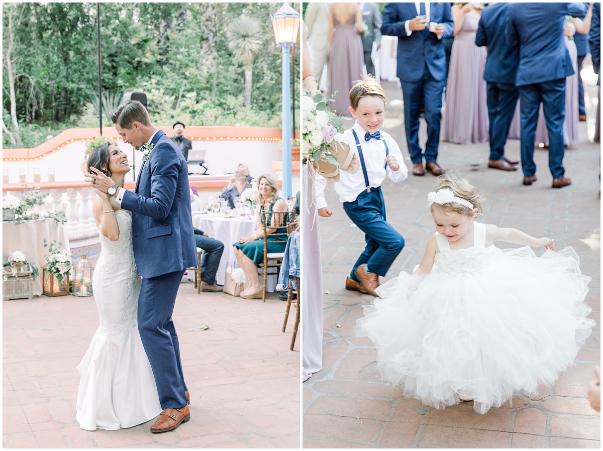 Flower girl and ring bearer dancing | Rancho Las Lomas Wedding by Peter and Bridgette