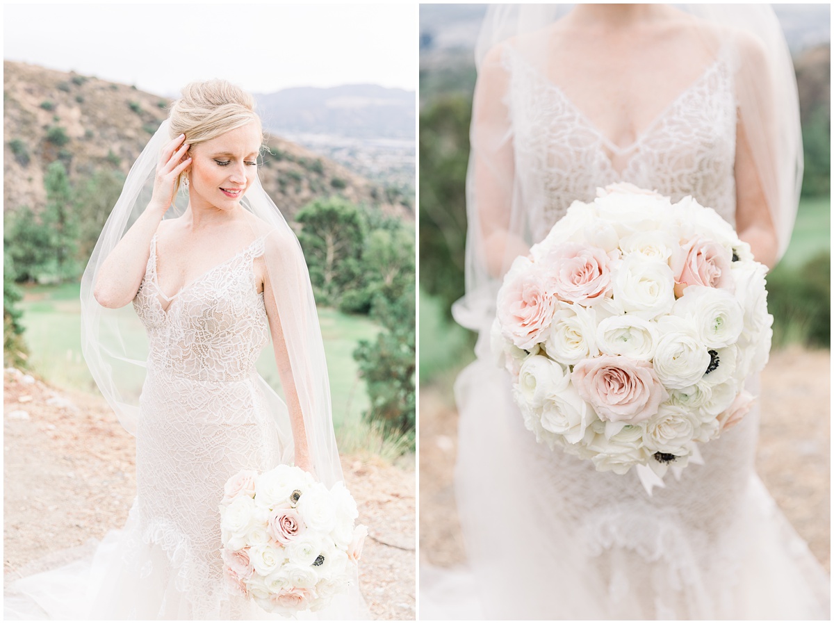 Soft pink Bridal bouquet | The Castaway Burbank Wedding by Peter and Bridgette